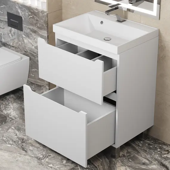 Тумба напольная  Uperwood Tanos белая, 2/3 ящика