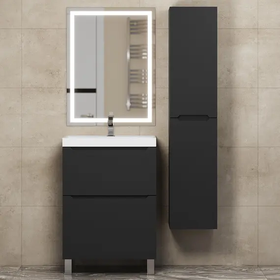 Тумба напольная Uperwood Tanos черная, 2/3 ящика