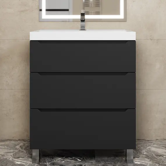 Тумба напольная Uperwood Tanos черная, 2/3 ящика