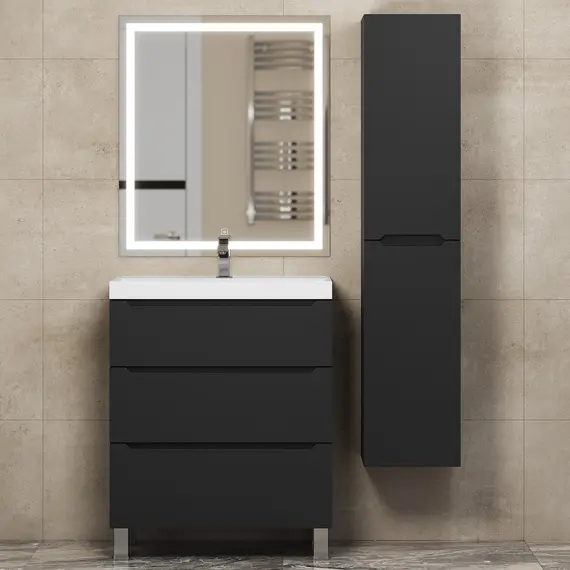 Тумба напольная Uperwood Tanos черная, 2/3 ящика