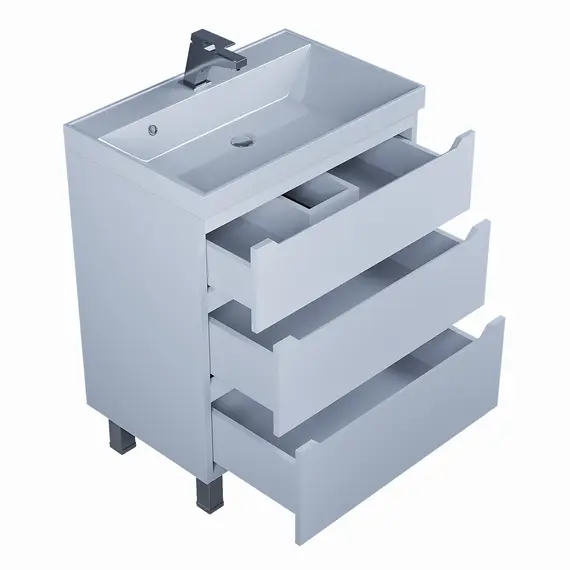 Тумба напольная  Uperwood Tanos белая, 2/3 ящика