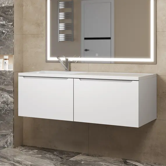 Тумба подвесная Uperwood Tanos 120 см, белая, левая/правая