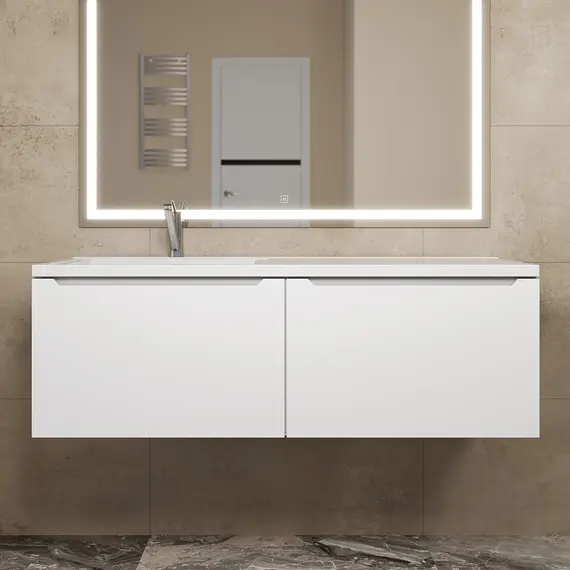 Тумба подвесная Uperwood Tanos 120 см, белая, левая/правая