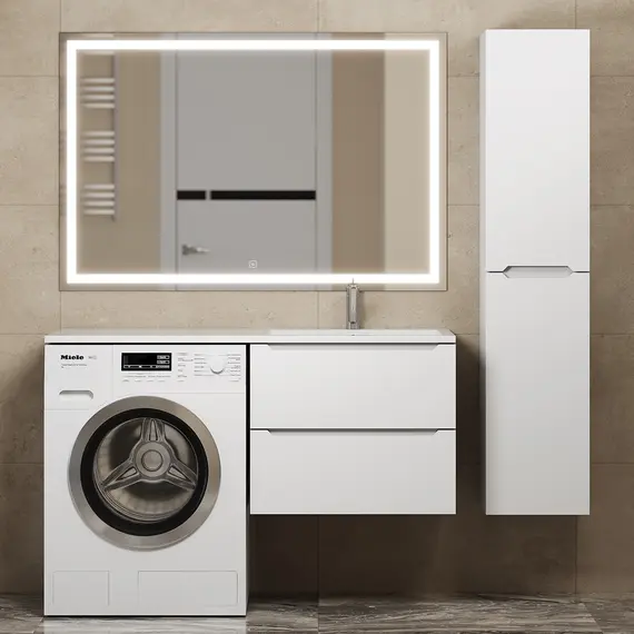 Тумба под стиральную машину подвесная Uperwood Tanos 60х50 см, белая