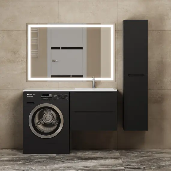 Тумба под стиральную машину подвесная Uperwood Tanos 60х50 см, черная