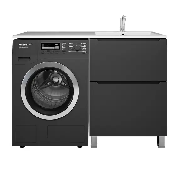 Тумба под стиральную машину напольная Uperwood Tanos 60, черная, 2/3 ящика