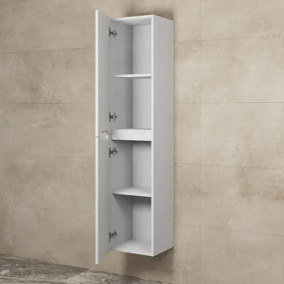 Шкаф-пенал подвесной, Uperwood Tanos  33х150 см, универсальный, белый матовый