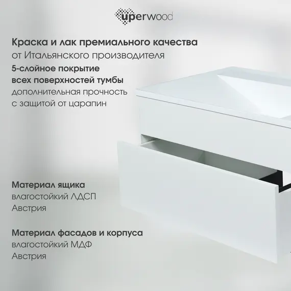 Тумба подвесная Uperwood Lotus Premium белая