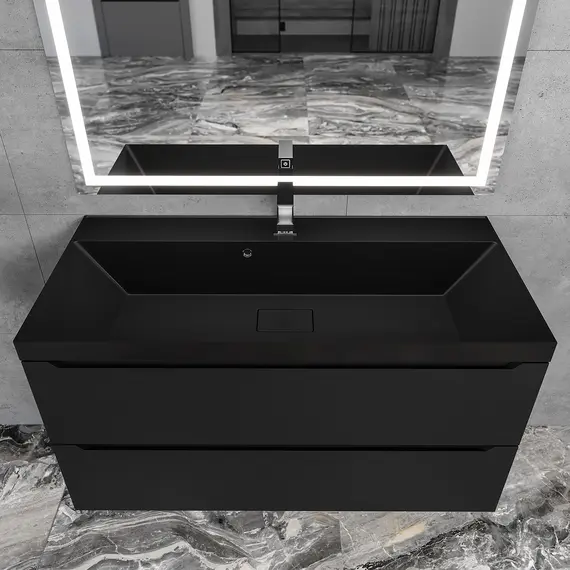 Раковина для ванной  Uperwood Classic New, черная глянцевая, с накладкой/без, для слива