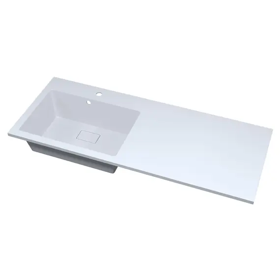 Раковина над стиральной машиной 120 см, Uperwood Cosmos, левая/правая, белый глянец