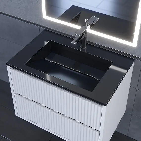 Раковина полувстраиваемая Uperwood Next Premium  черный глянец