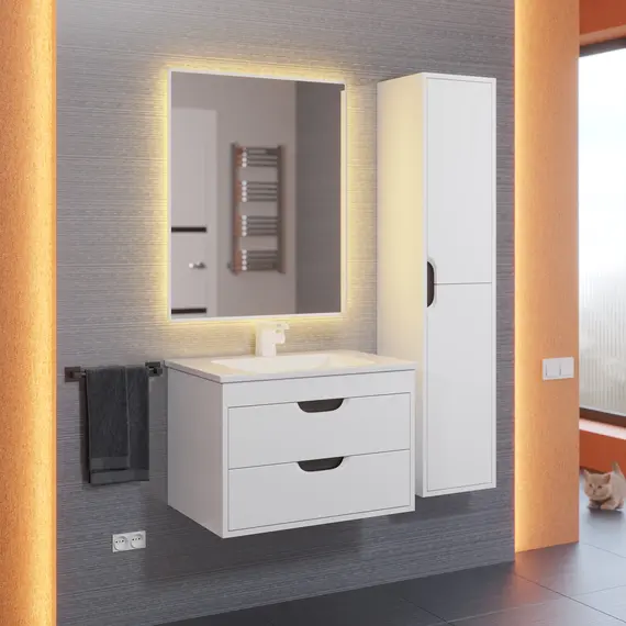 Тумба  подвесная Uperwood Modul  белая/графит