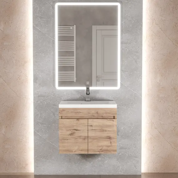 Тумба подвесная Uperwood Eva, 50 см,  Крафт Табачный, с дверцами