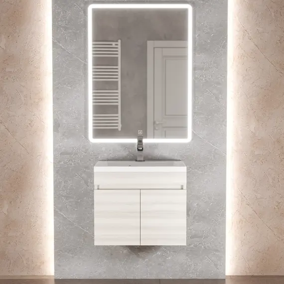 Тумба подвесная Uperwood Eva, 50 см,  Дуб Харбор Белый, с дверцами