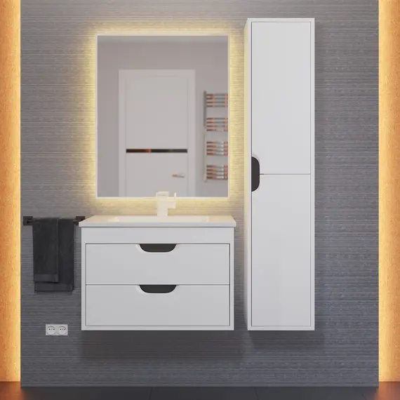 Тумба  подвесная Uperwood Modul  белая/графит