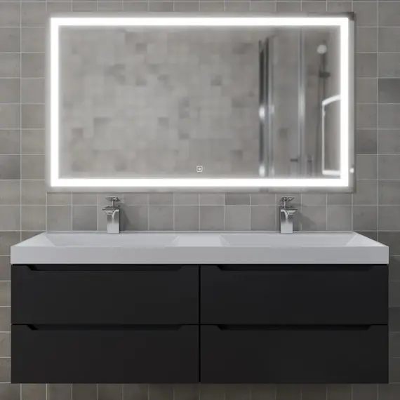 Раковина для ванной Uperwood Classic 120х45х14 см, двойная, белая глянцевая