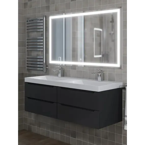 Раковина для ванной Uperwood Classic 120х45х14 см, двойная, белая глянцевая