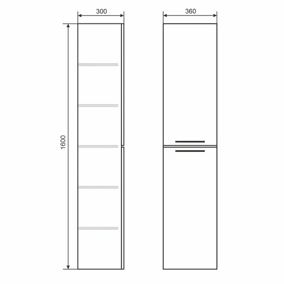 Шкаф-пенал  Uperwood Foster NEW 36х160 см, черный