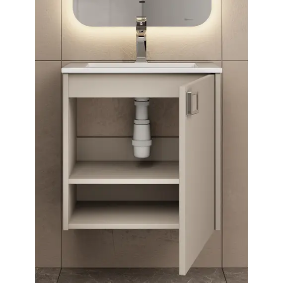 Тумба подвесная  Uperwood Aurora 50 см, бежевый матовый