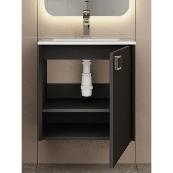 Тумба подвесная Uperwood Aurora 50 см, черный матовый