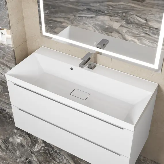 Раковина для ванной Uperwood Classic New, белая глянцевая с накладкой/без для слива