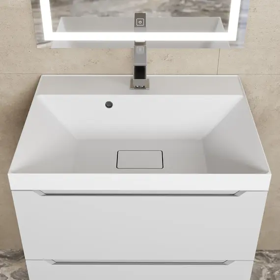 Раковина для ванной Uperwood Classic New, белая глянцевая с накладкой/без для слива