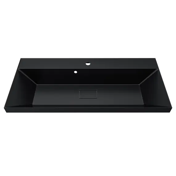 Раковина для ванной  Uperwood Classic New, черная глянцевая, с накладкой/без, для слива