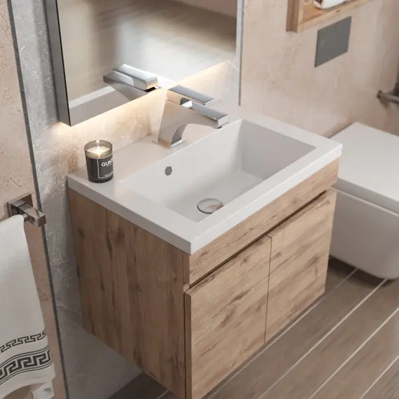 Тумба подвесная Uperwood Eva, 50 см,  Крафт Табачный, с дверцами