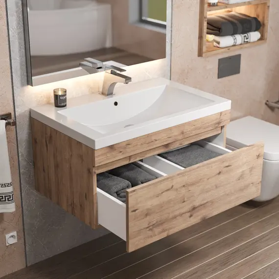 Тумба подвесная Uperwood Eva  Крафт Табачный, выдвижной ящик