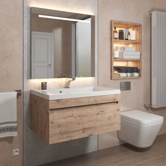 Тумба подвесная Uperwood Eva  Крафт Табачный, выдвижной ящик