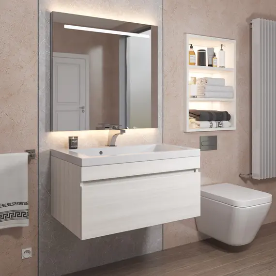 Тумба подвесная  Uperwood Eva  Дуб Харбор Белый, выдвижной ящик