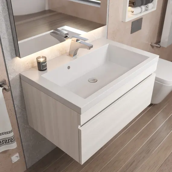 Тумба подвесная  Uperwood Eva  Дуб Харбор Белый, выдвижной ящик