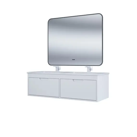 Тумба под двойную раковину Uperwood Modul 120 см, подвесная, матовая, белая
