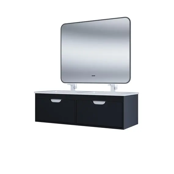 Тумба под двойную раковину Uperwood Modul 120 см, подвесная, матовая, черная