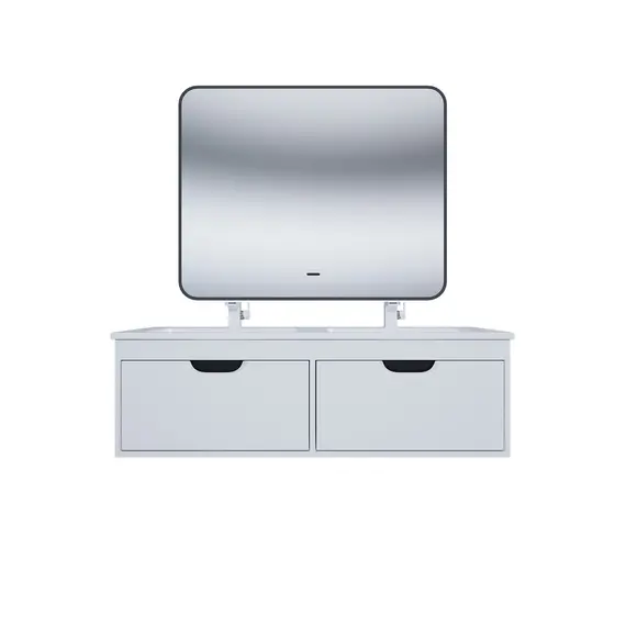 Тумба под двойную раковину Uperwood Modul 120 см, подвесная, матовая, белая/графит