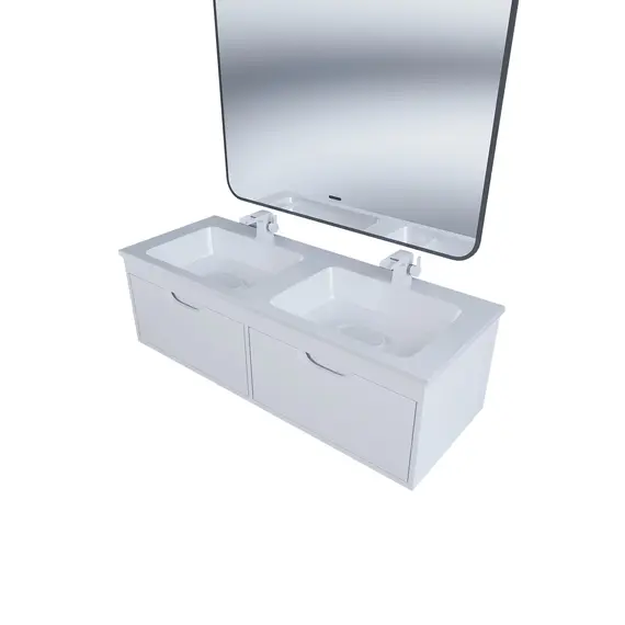 Тумба под двойную раковину Uperwood Modul 120 см, подвесная, матовая, белая
