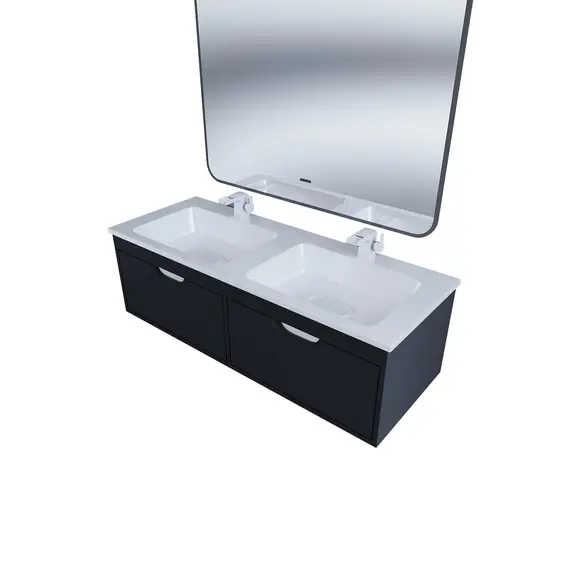 Тумба под двойную раковину Uperwood Modul 120 см, подвесная, матовая, черная