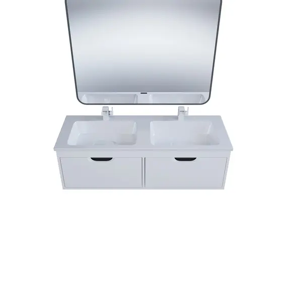 Тумба под двойную раковину Uperwood Modul 120 см, подвесная, матовая, белая/графит