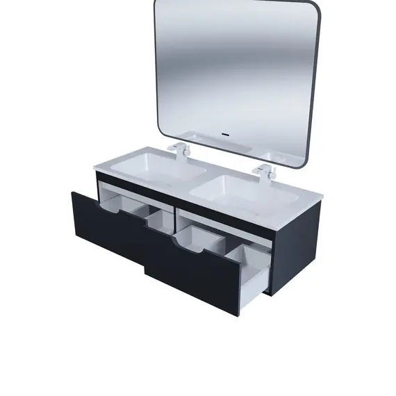 Тумба под двойную раковину Uperwood Modul 120 см, подвесная, матовая, черная