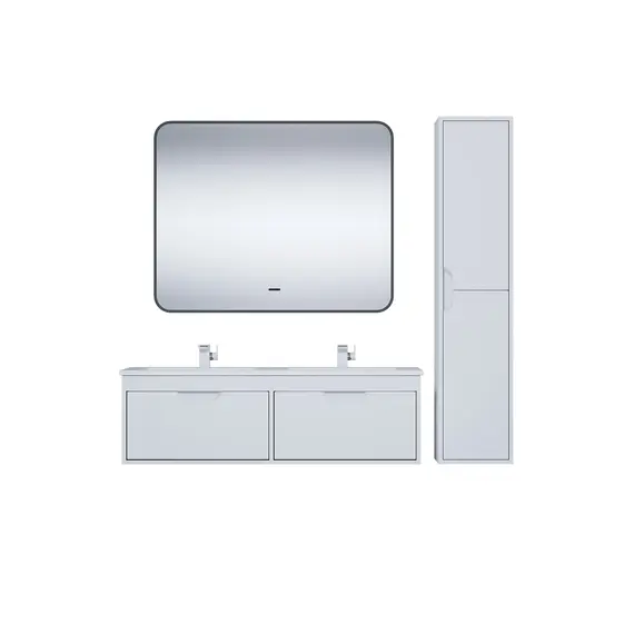 Тумба под двойную раковину Uperwood Modul 120 см, подвесная, матовая, белая