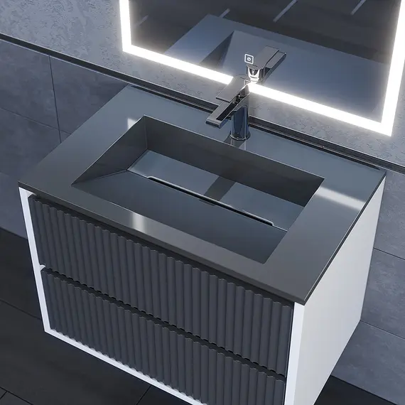 Раковина полувстраиваемая Uperwood Next Premium , серый глянец