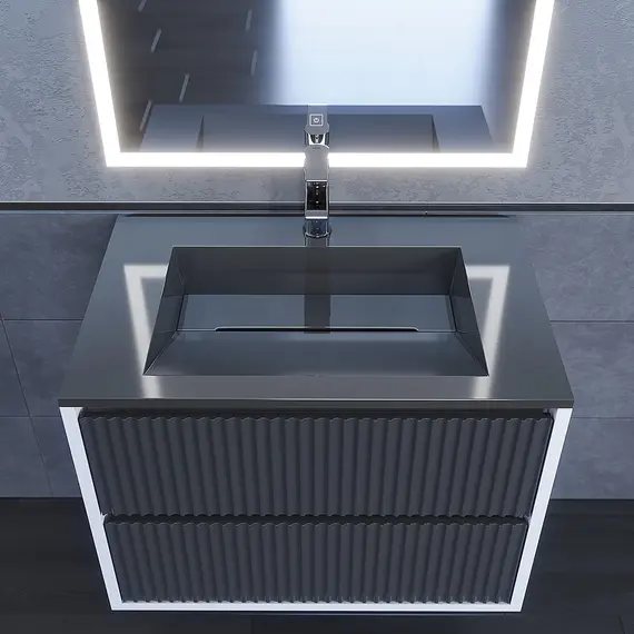 Раковина полувстраиваемая Uperwood Next Premium , серый глянец