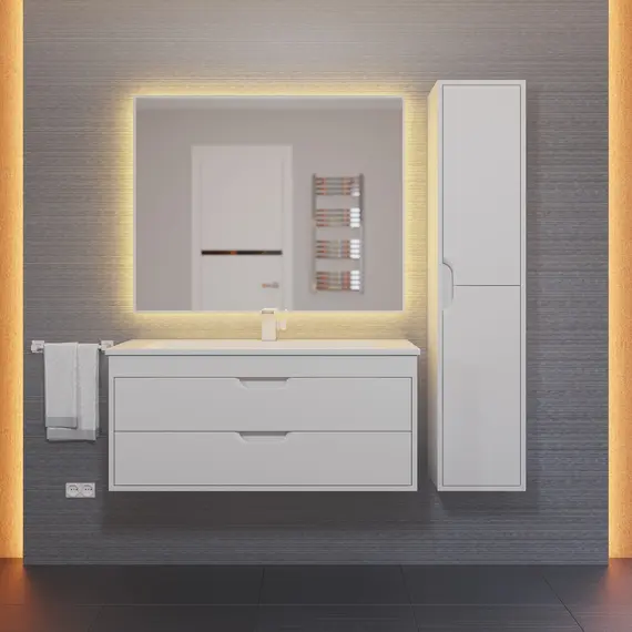 Шкаф-пенал  подвесной Uperwood Modul 33х150 см, белый матовый