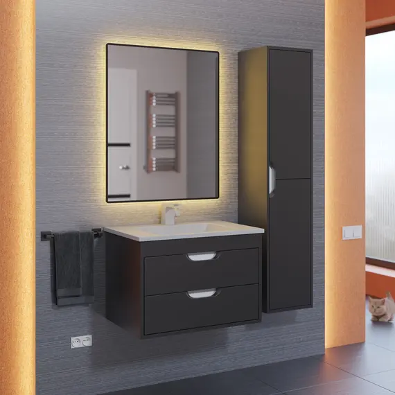 Тумба подвесная Uperwood Modul  черная матовая