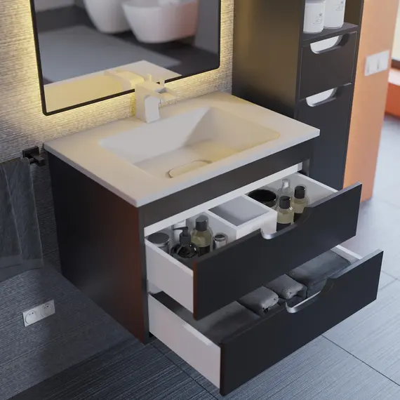 Тумба подвесная Uperwood Modul  черная матовая