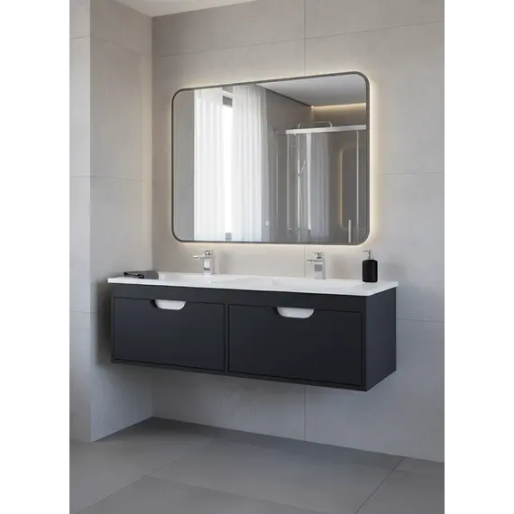 Тумба под двойную раковину Uperwood Modul 120 см, подвесная, матовая, черная