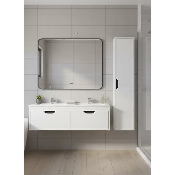 Тумба под двойную раковину Uperwood Modul 120 см, подвесная, матовая, белая/графит