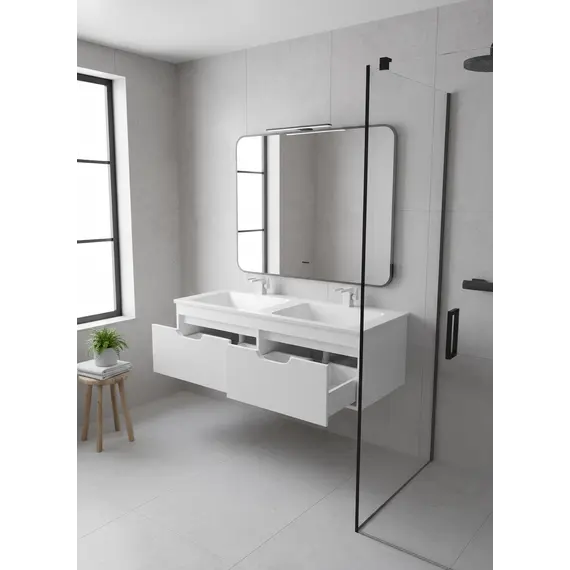 Тумба под двойную раковину Uperwood Modul 120 см, подвесная, матовая, белая