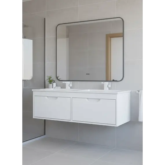 Тумба под двойную раковину Uperwood Modul 120 см, подвесная, матовая, белая