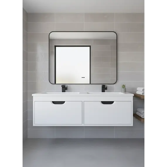 Тумба под двойную раковину Uperwood Modul 120 см, подвесная, матовая, белая/графит